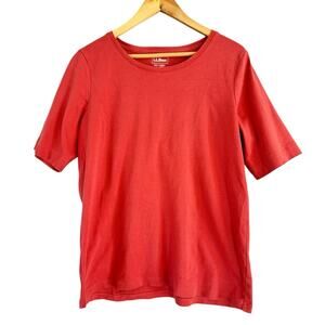 LL Bean Pink Short Sleeve Women’s Cotton T-Shirt Size XL Petite